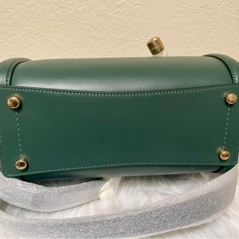 NWT Coach Zoe Barrel Leather Satchel Purse F76705 In Evergreen Color - Picture 7 of 10